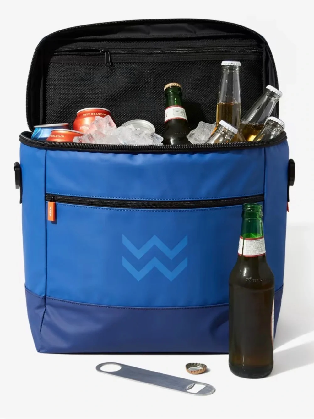 Wren Blue Insulated Cooler Bag with Carry Handle & Opener